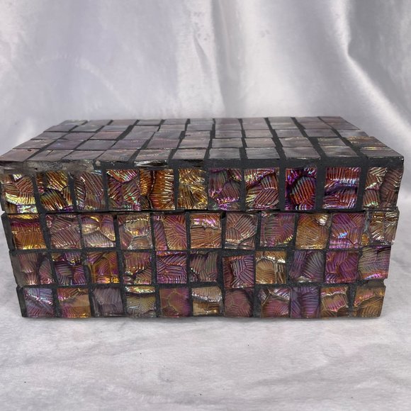 Vintage IMAX Orchid Mosaic Boxes - Set of 2 - Picture 11 of 16
